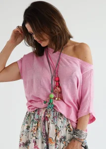 Bluzka Lniana Alga Pink