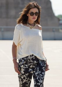 Lniana Bluzka Alga Cream