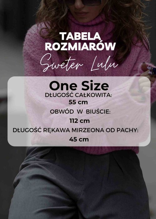 Tabela Rozmiarów dla Sweter Damski Lulu Niebieski
