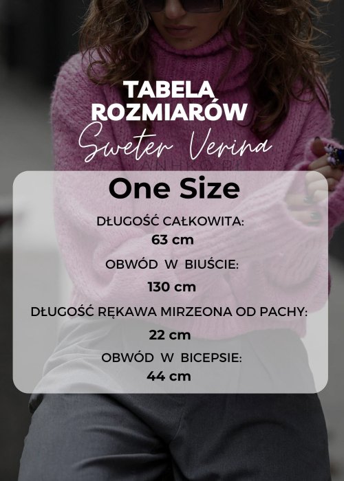 Tabela Rozmiarów One Size Sweter Verina Różowo-Beżowy