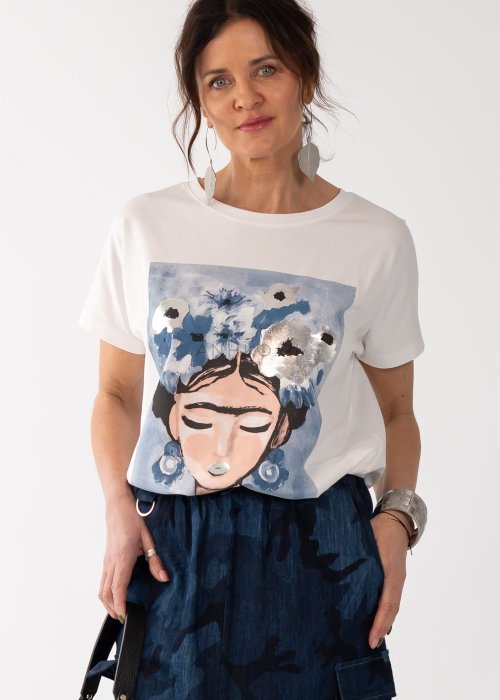 T-shirt Frida Srebrna