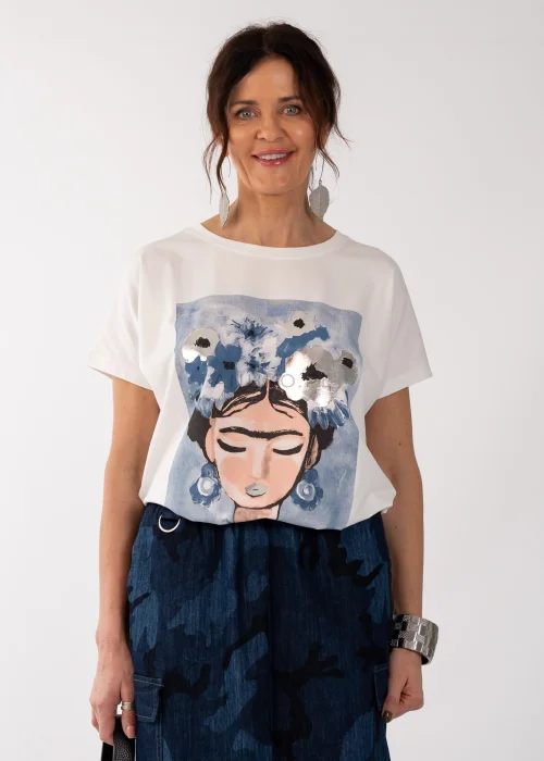 T-shirt Frida Srebrna