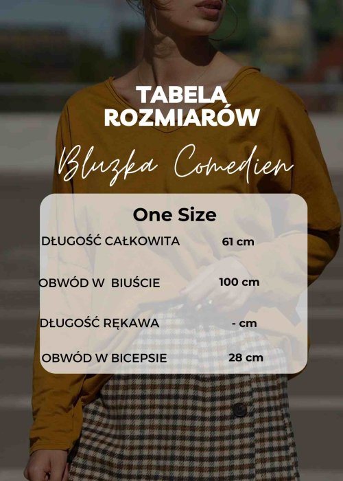 Tabela rozmiarów dla Bluzka Comedien Czarna