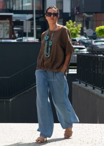 Lniane Spodnie Starsa Niebieskie 