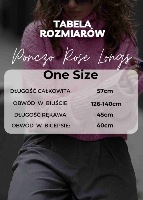 Tabela Rozmiarów dla Dzianinowy Sweter Rose Longs Szary
