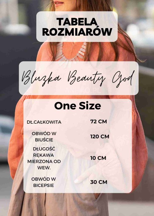 Tabela Rozmiarów dla Bluzka Beauty God Biała