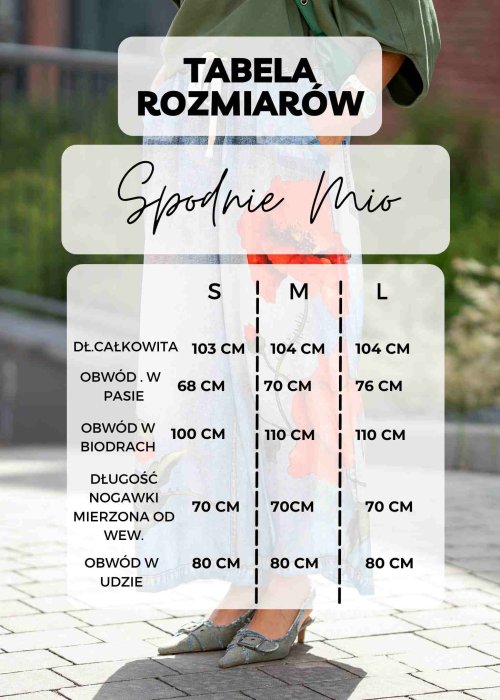 Tabela Rozmiaróe dla Spodnie Damskie Mio z ekoskóry czarne