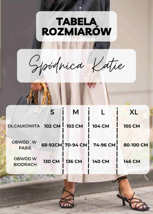 Tabela Rozmiarów dla Spódnica Katie Czarna