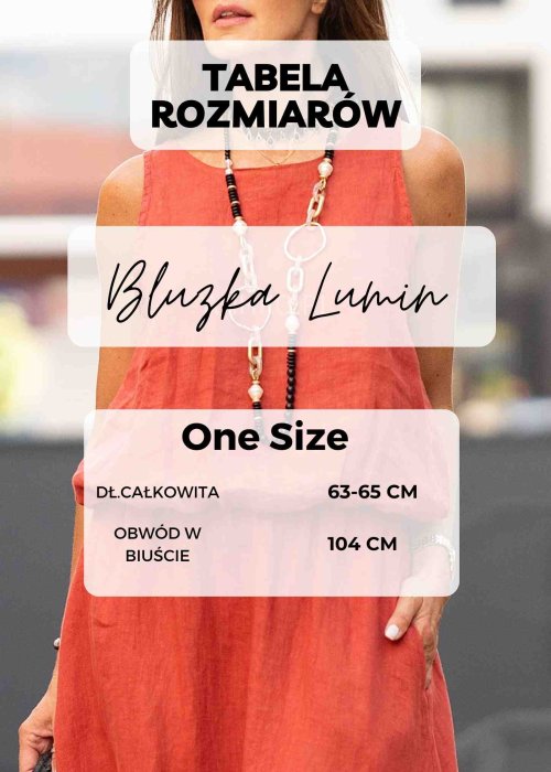Tabela Rozmiarów dla Bluzka Lumin Biała