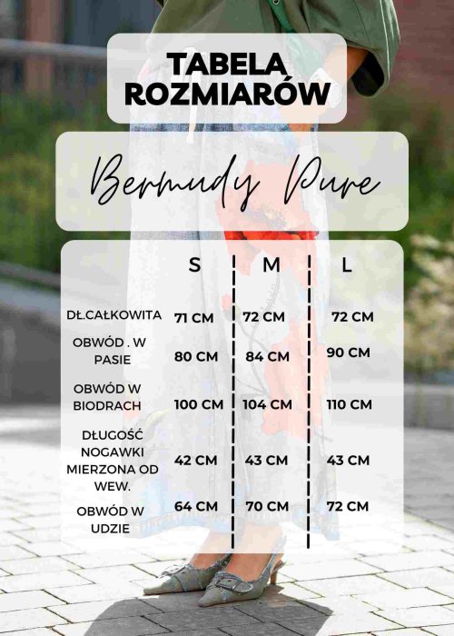 Tabela Rozmiarów dla Bermudy Pure Śmietankowe