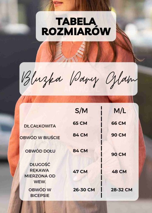 Tabela Rozmiarów dla Tunika Party Glam Zielona