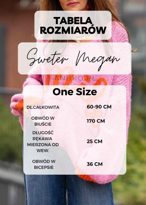 Tabela Rozmiarów One Size Bluzka Megan New Print Czarno-Kremowa