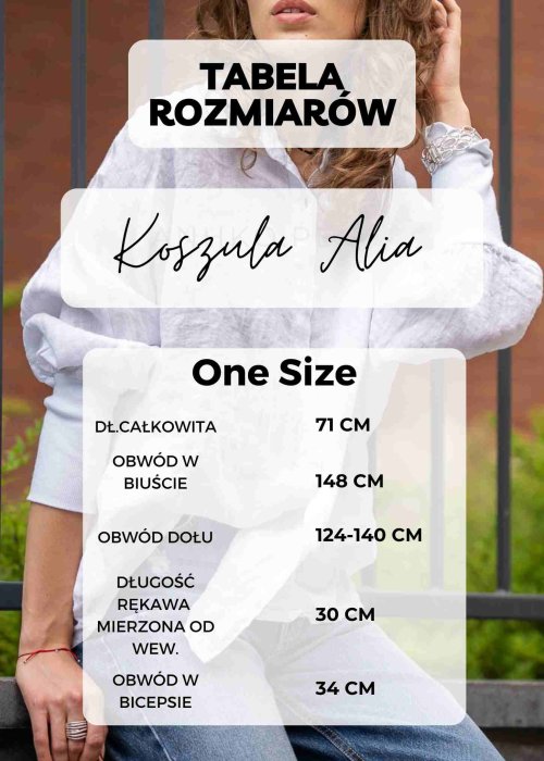 Tabela Rozmiarów dla Koszula Alia Granatowa