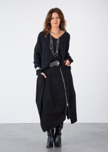 Spódnica Zallan Czarna z Zamkiem