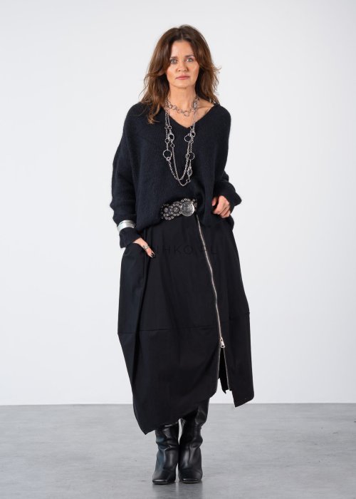 Spódnica Zallan Czarna z Zamkiem