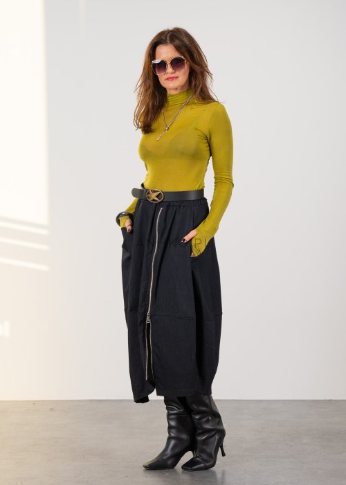 Spódnica Zallan Grafitowa z Zamkiem  