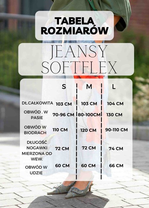 Tabela Rozmiarów dla Spodnie SoftFlex z Pakiem Pudrowo Różowe