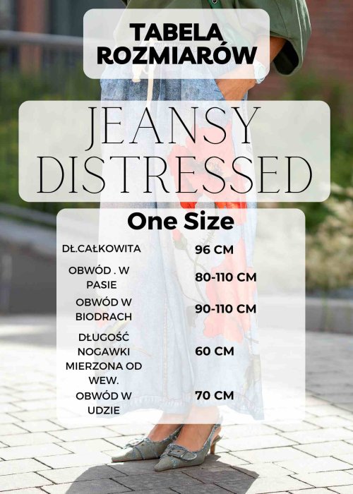 Tabela Rozmiarów dla Jeansy Damskie Distressed Joggers Szare