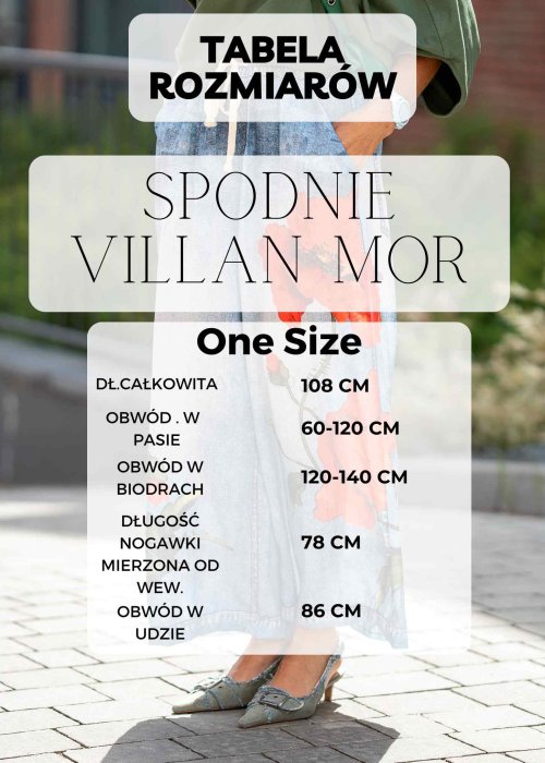 Tabela Rozmiarów One Size Spodnie Villan Mor Jasnobrązowe