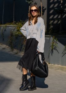 Sukienka Illusion Czarno-Biała 