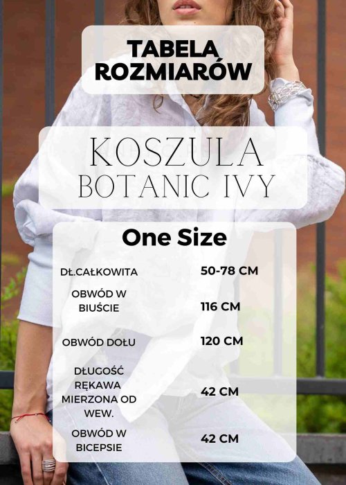 Tabela Rozmiarów dla Koszula Lniana Botanic Ivy Błękitna