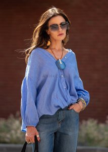 Koszula Lniana Joliet Niebieska