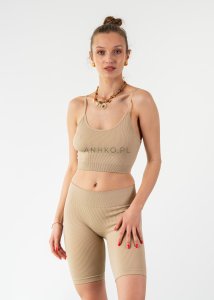 Spodenki prążkowane Seam Beżowe