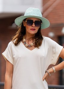 Kapelusz pleciony Gobo Miętowy