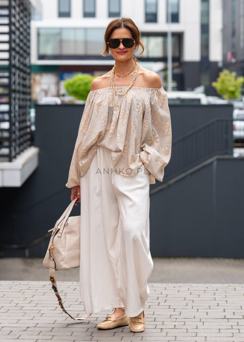 Spodnie Amora Śmietankowe 