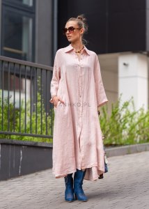 Sukienka Lniana Molina Breezy Jasnoróżowa 
