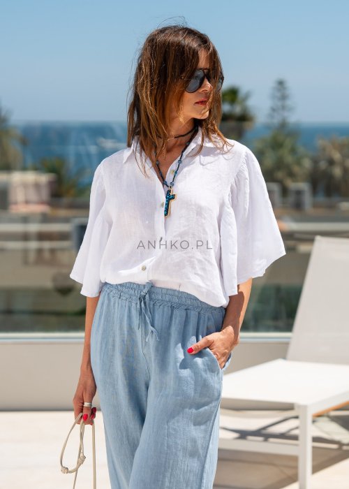 Koszula Lniana Servillia Biała 