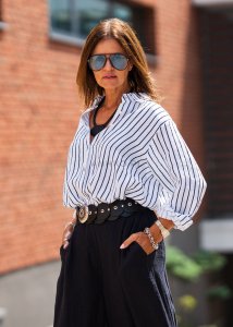 Lniana Koszula Atlanda Biała w Paski 