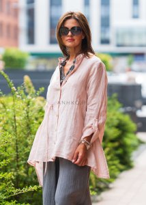 Koszula Lniana Londa Jasnoróżowa 