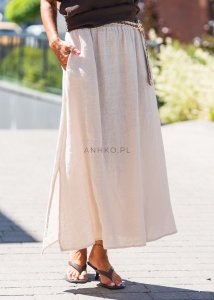 Spódnica Lniana Ricotta Kremowa