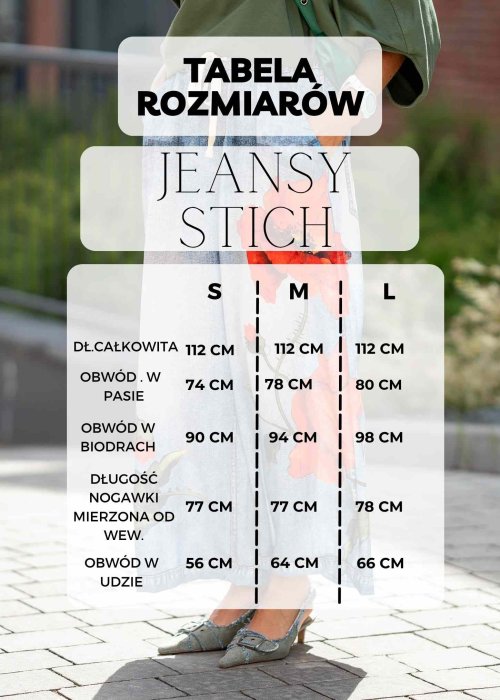 Jeansy damskie w kolorze granatowym, szerokie nogawki, przeszycia na wysokości kolan, fason oversize