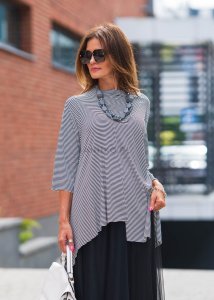 Bluzka Tiki Tini w Biało Czarne Paski