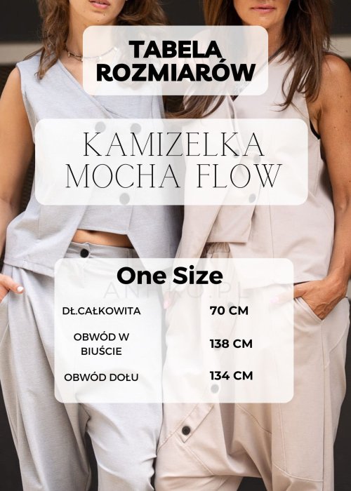 Tabela rozmiarów Pikowana Kamizelka Mocha