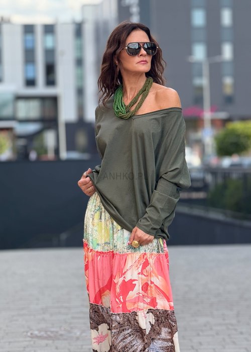 Wielorzędowy naszyjnik damski z zielonych koralików, biżuteria handmade w stylu boho, efektowny dodatek