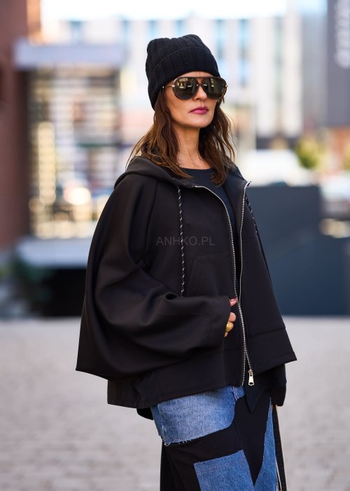 Klasyczna czarna czapka damska na zimę, dzianinowa, wygodna i elastyczna