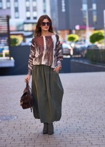 Spódnica Sztruksowa Corduroy Khaki 