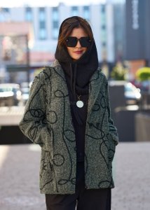 Krótki Płaszcz-Marynarka Meriva Szałwiowy