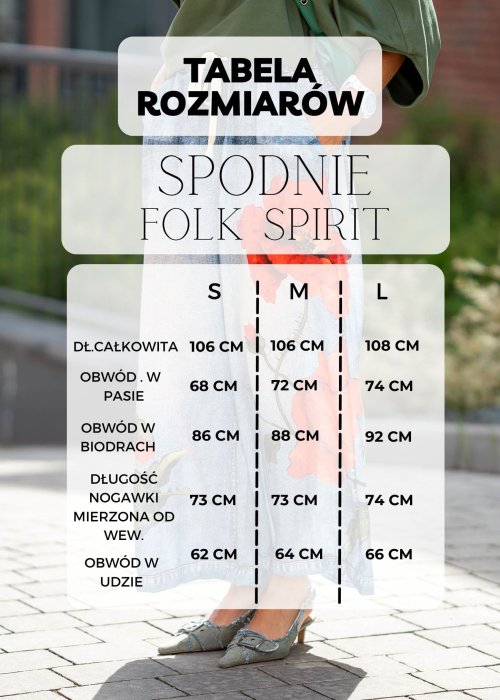 Tabela Rozmiarów S-L Spodnie Folk Spirit Trousers Beżowe