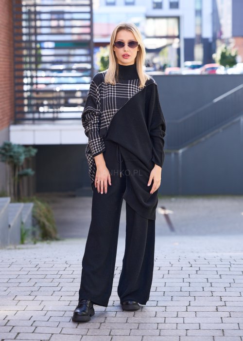 Stylizacja w eleganckiej, czarno-białej tonacji, idealna na chłodniejsze dni.