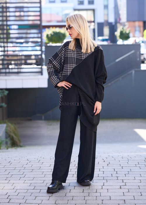 Stylizacja w eleganckiej, czarno-białej tonacji, idealna na chłodniejsze dni.