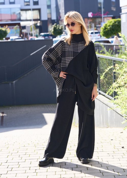 Stylizacja w eleganckiej, czarno-białej tonacji, idealna na chłodniejsze dni.