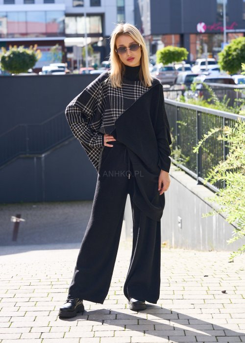 Stylizacja w eleganckiej, czarno-białej tonacji, idealna na chłodniejsze dni.