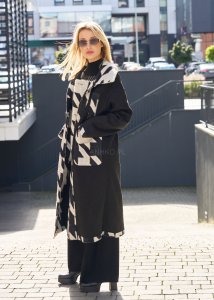 Płaszcz Dwustronny Mono Vibe Czarno-Biały 