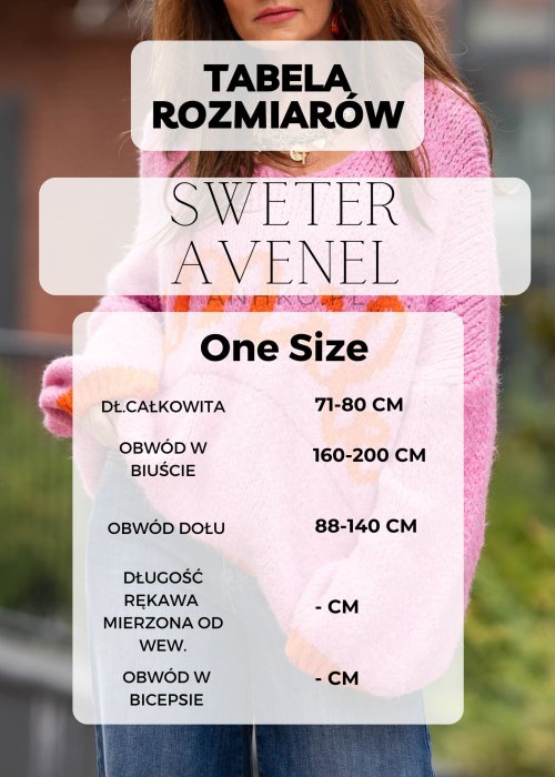 Tabela Rozmiarów dla  Sweter Avenel Bordowy