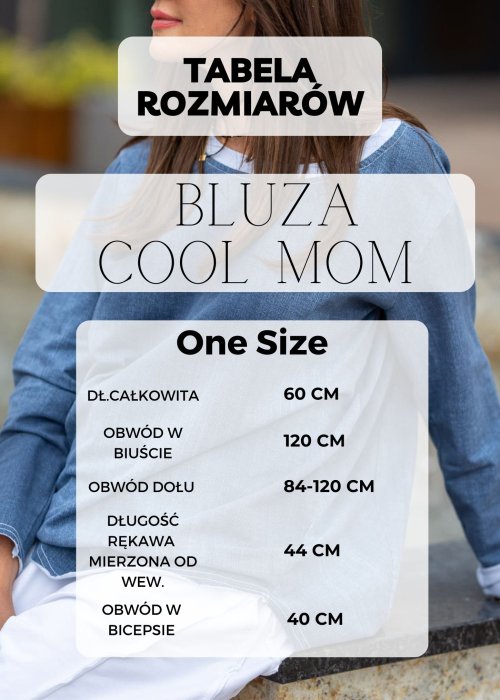 Tabela Rozmiarów dla Bluza Cool Mom Brązowa
