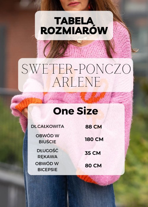 Tabela Rozmiarów dla Sweter-Ponczo Arlene Czarny